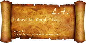 Lebovits Angéla névjegykártya
